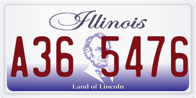 IL license plate A365476