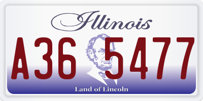 IL license plate A365477