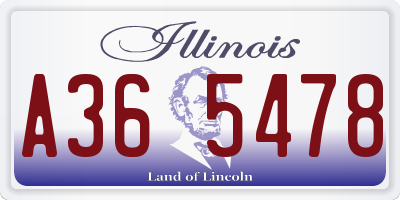 IL license plate A365478