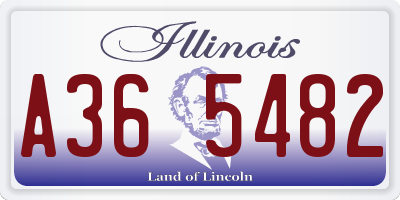 IL license plate A365482