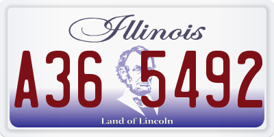 IL license plate A365492