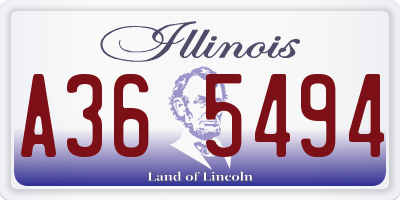 IL license plate A365494
