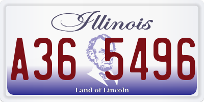 IL license plate A365496