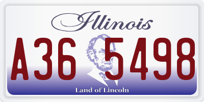 IL license plate A365498