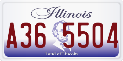IL license plate A365504