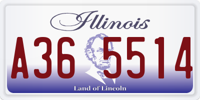 IL license plate A365514