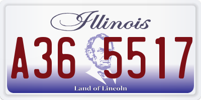 IL license plate A365517