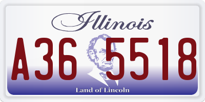 IL license plate A365518