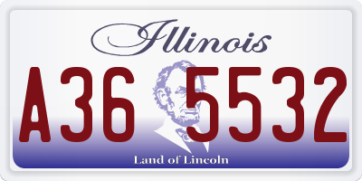 IL license plate A365532