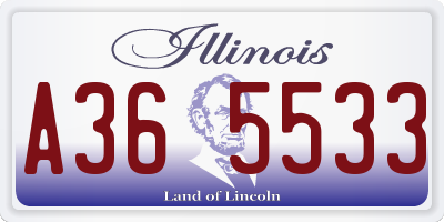 IL license plate A365533