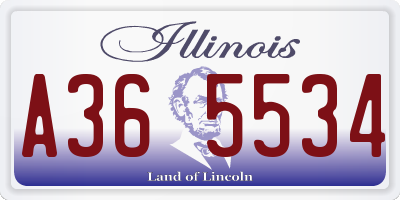 IL license plate A365534