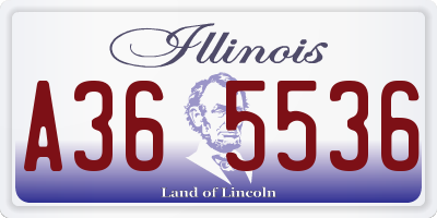 IL license plate A365536