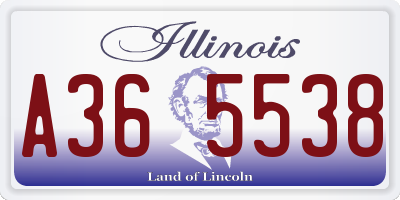 IL license plate A365538