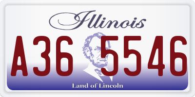 IL license plate A365546