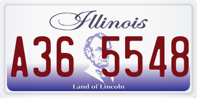 IL license plate A365548