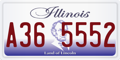 IL license plate A365552