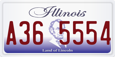 IL license plate A365554