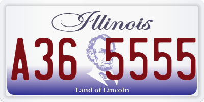 IL license plate A365555