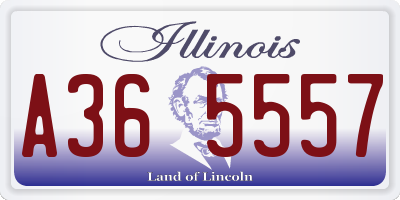 IL license plate A365557