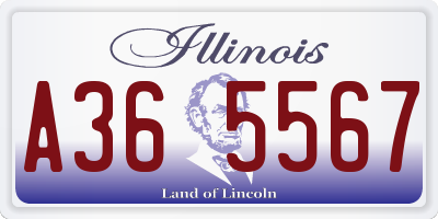 IL license plate A365567