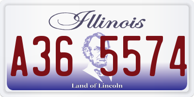 IL license plate A365574