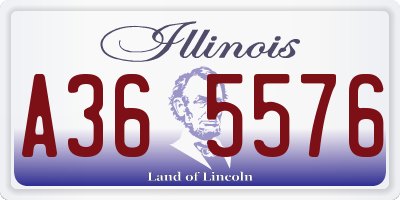IL license plate A365576