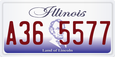 IL license plate A365577