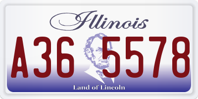 IL license plate A365578