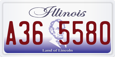 IL license plate A365580