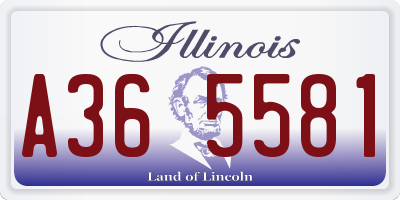 IL license plate A365581