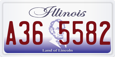 IL license plate A365582