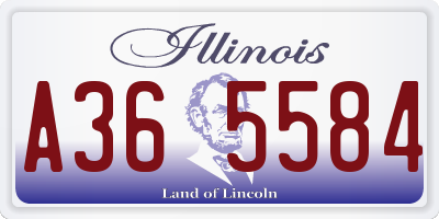 IL license plate A365584