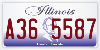 IL license plate A365587
