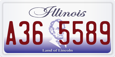 IL license plate A365589