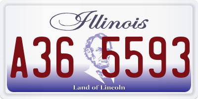 IL license plate A365593