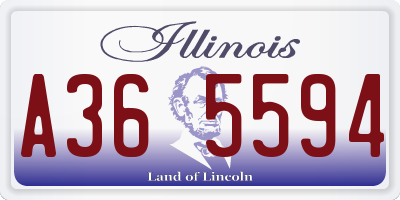 IL license plate A365594