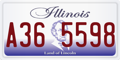 IL license plate A365598