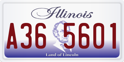 IL license plate A365601