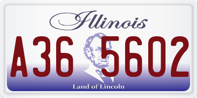 IL license plate A365602