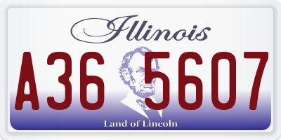 IL license plate A365607