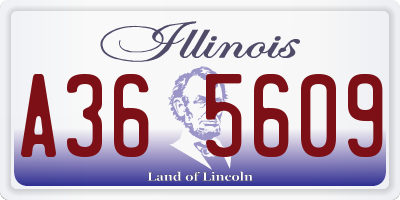 IL license plate A365609
