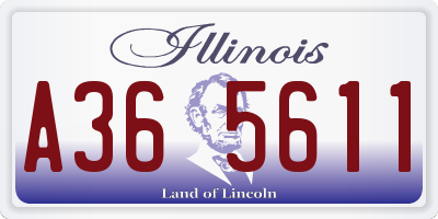 IL license plate A365611