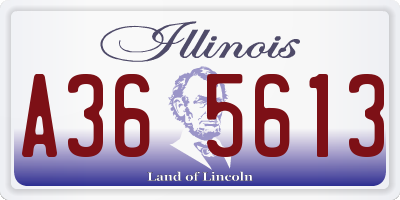 IL license plate A365613