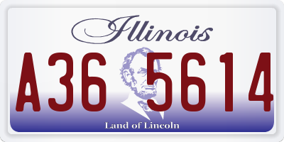 IL license plate A365614