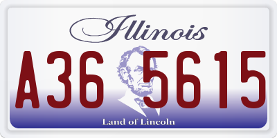 IL license plate A365615