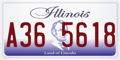 IL license plate A365618