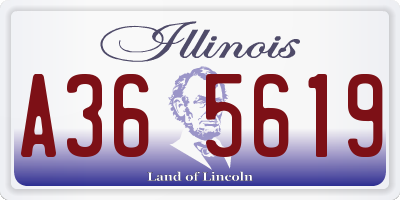 IL license plate A365619