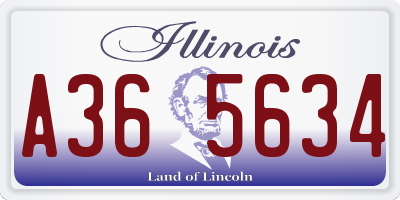 IL license plate A365634