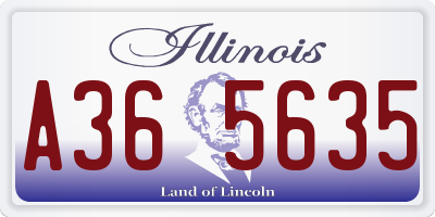 IL license plate A365635