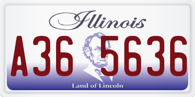 IL license plate A365636